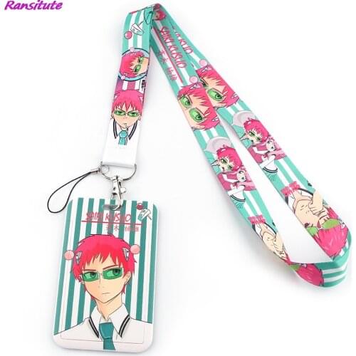 Ransitute R1392 Anime Boy Character Cartoon Card Holder ID Holder Bus Card Holder Staff Card With Lanyard