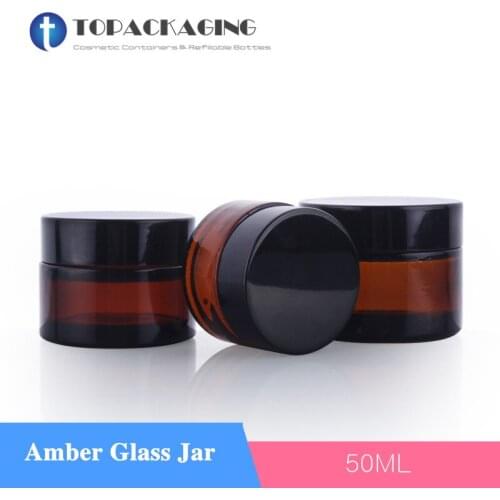DHL)Refillable-50G Glass Cream Jar,Empty Glass Cosmetic Cream Container,Makeup Sub-bottling,Mask Canister,500PCS/LOT