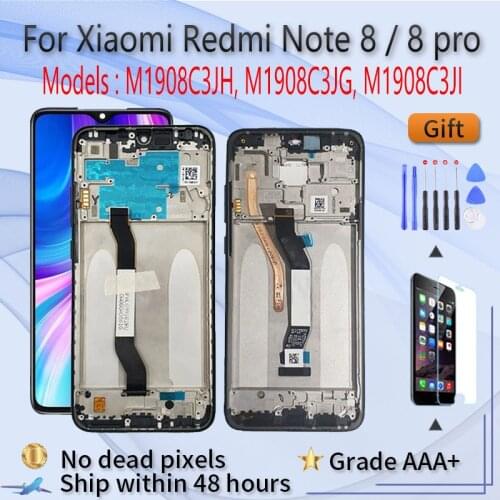 For XIAOMI Redmi Note 8 Redmi Note 8 Pro Original LCD screen assembly with front case Black blue silver green