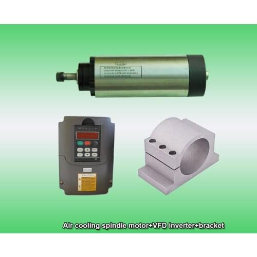 1.2KW 1.5HP 24000RPM ER11 80MM Air cooling spindle motor&2.2kw 3phase 220V VFD inverter&bracket CNC kits