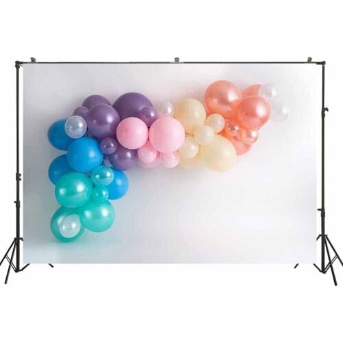 Girl First Birthday Photography Background Princess Photo Studio Baby Photoshoot Portrait Backdrop Colorful Cute Balloons Banner