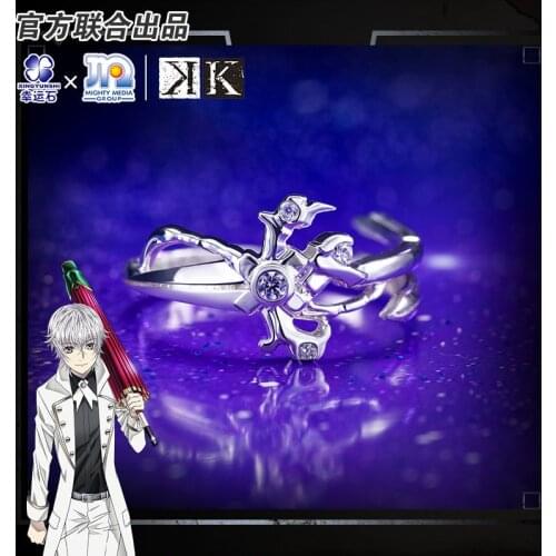 K-Project Anime The Sword of Damocles Ring Silver 925 Sterling Cartoon Character Cosplay Yata Misaki Suoh Mikoto Model Figure