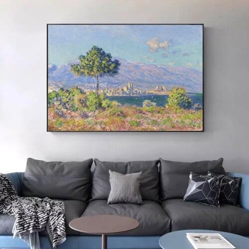 Claude Monet ANTIBES VUE DU PLATEAU NOTRE-DAME Famous Canvas Art Paintings Impressionist Landscape Wall Art Canvas Prints Decor