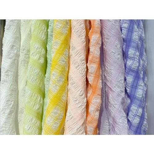 Candy bubble grid Spring summer dress shirt plaid fabric Plaid DIY fabric wholesale