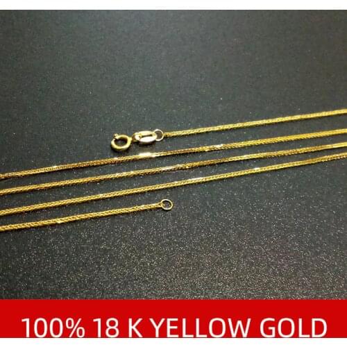 NYMPH Genuine 18K Yellow Gold Chain Fine Jewelry Real au750 Necklace Pendant 40cm 45cm 80cm Wendding Party Gift For Women X312