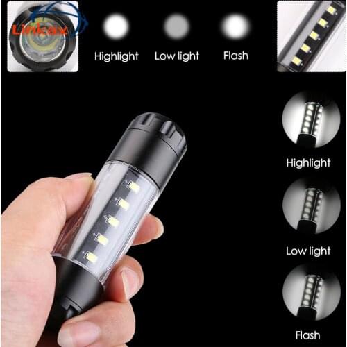 Linkax XPE+20 SMD COB LED flashlight 6 Modes Aluminum Alloy 14500 Charger Torch for Outdoor Camping Hiking Lighting