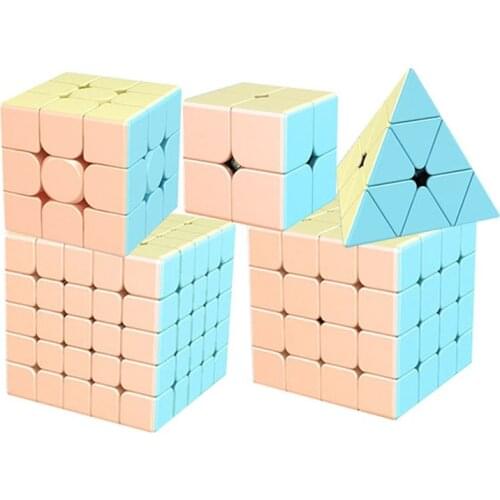 MoYu MeiLong 2x2 3x3 4x4 5x5 Pyramid Macaron Magic Cube Speed Race Scrub Stickerless Children Gift Professional Toy Cubo Magico