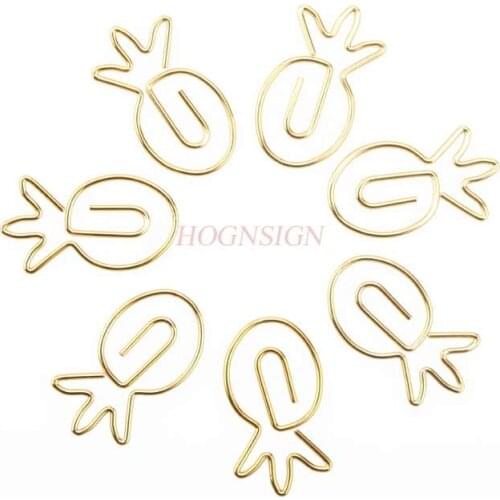 12pcs Pineapple Paper Clip Shaped Pin Small Pin Pin Invisible Pin Small Golden Pin