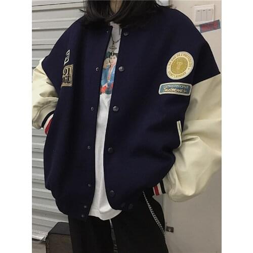 2021 New Spring&Autumn Embroidery Baseball Jacket Womens Coat Mens Couple Bomber Unisex Boyfriend Style Varsity Hiphop Street