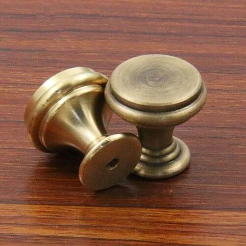 Free shipping Antique solid simple drawer knob furniture hardware bookcase wardrobe shoe door single hole handle round cone pull