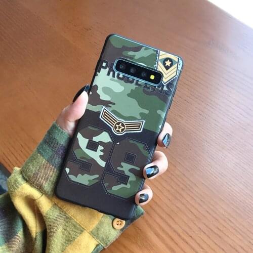 Samsung S10 Phone Note10plus Personality Camouflage S8 S9 S10 plus Thin Anti-Drop Note8 9 Covers S20ultra Soft Shell
