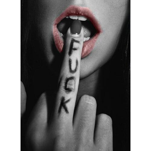 Sexy Lips With Finger Art print Silk poster Home Wall Decor