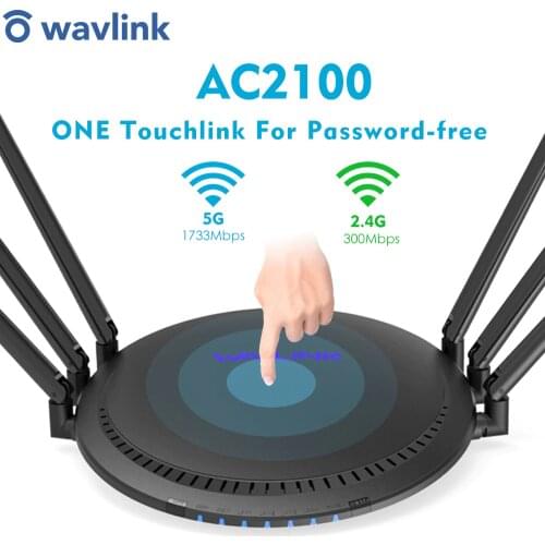 Wavlink Wifi Router Gigabit Dual-Band AC2100 Wireless Router Wifi Repeater 2.4G/5G Five Gigabit Ports 6*5dBi High Gain Antennas