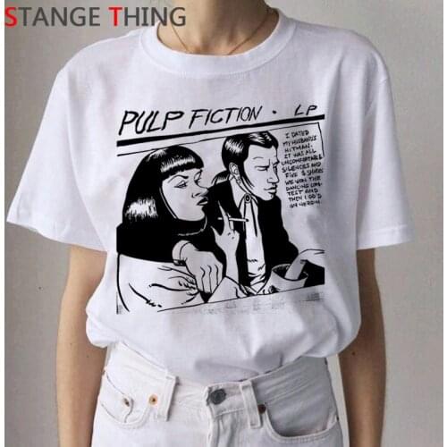 Pulp Fiction Harajuku Funny Cartoon T Shirt Women Mia Wallace Aesthetic T-shirt Ullzang Vintage 90s Tshirt Grunge Top Tee Female