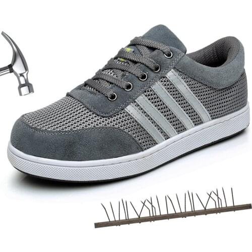 Safety Shoes Men Leather Boots Puncture and Smash Proof Work Boots Lightweight Protective Shoes Rubber Sole Woman Outdoor Shoe