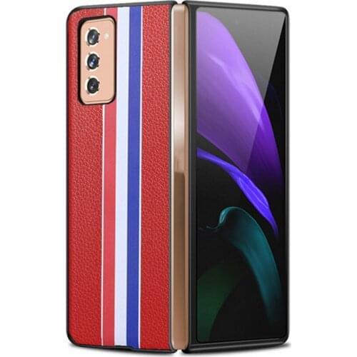 Genuine Leather Phone Protective Case Shockproof Mobile Phone Back Cover Shell for Samsung Galaxy Z Fold2 Phone Accessories