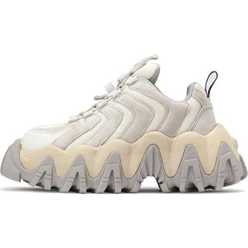 Sneakers Women Sawtooth Platform Women Sneakers Novelty Stripe Colour Mixture Sneakers Thick Bottom Shoes Female