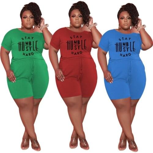 Summer Womens Letter Print Jumpsuit Rompers One Piece Shorts Elegant Playsuit Elegance Plus Size 4XL 5XL Clothing Outfits