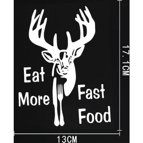 13CM×17.1CM Fashion Eat More Fast Food Vinyl Car Sticker Decal Black/Silver
