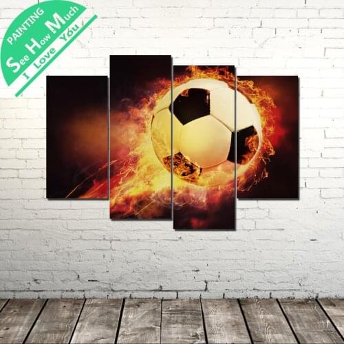 4 Piece Fire Ball wall art decor poster vintage decorative pictures canvas prints paintings prints wall pictures for bedroom