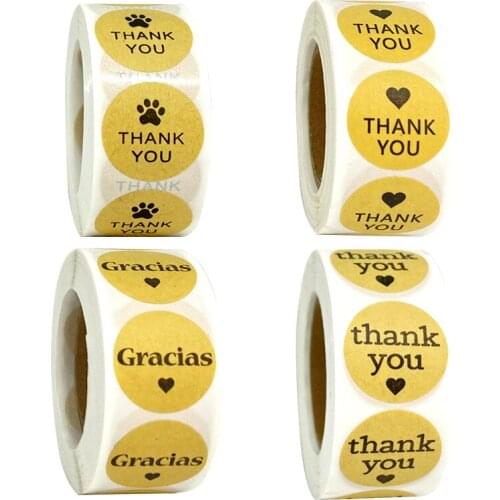 500pcs Gracias Spanish Thank You Personalized Stickers Tags DIY Wedding Decoration Birthday Party Gift Packging Envelope Label