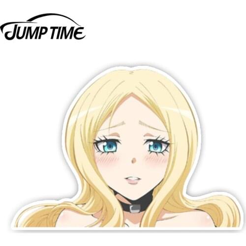 Jump Time 13cmx8.6cm Ansatsu Kyoushitsu Anime Peeker Decal Car Styling Vinyl Graphic Decor Window Laptop Cute Kawii Car Stickers