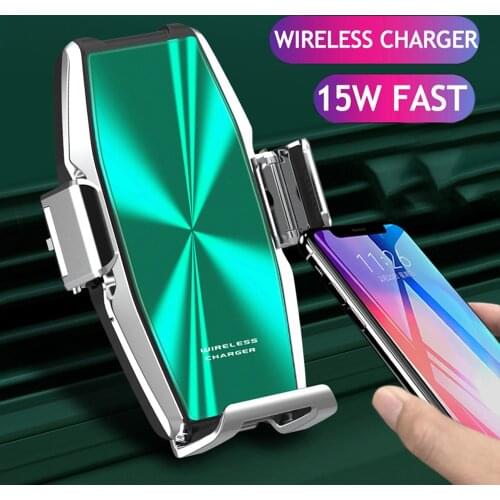 Automatic clamping Car Qi Wireless Charger for iPhone XR XS 11 Pro Max Samsung S10 S20 S9 Note 10 9 Air Vent Mount Phone Holder