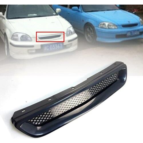 Car Front Hood Mesh Bumper Racing Grills for Honda For Honda Civic EJ/EK JDM Type R 96-98 ABS Front Mesh Grille Cover Trim