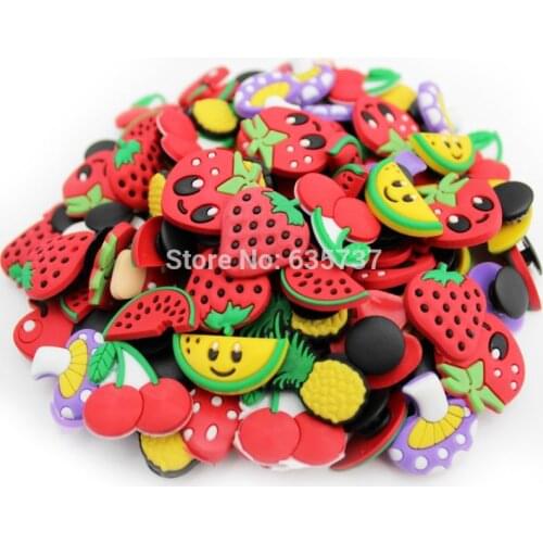 Free Shipping 1000pcs/lot Fruit PVC shoe charms ,shoe decoration fit Clog for children gift