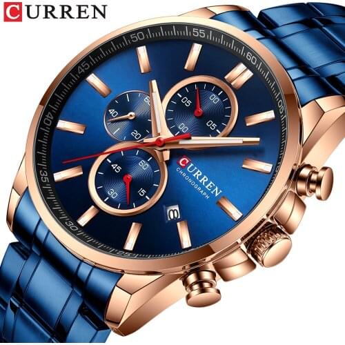CURREN Top Brand Luxury Men Watch Waterproof Sport Military Mens Wristwatch Full Steel Male Business Clock Relogio Masculino