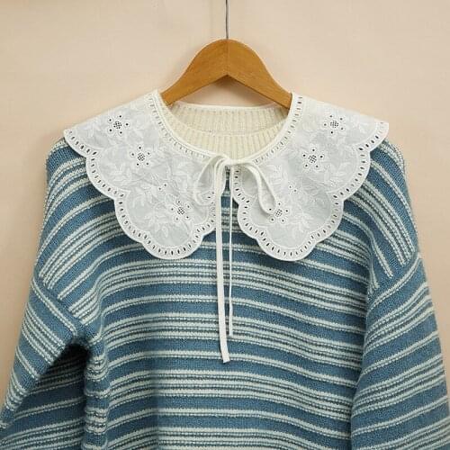 Women Lace Hollow Out Fake Collar Gilrls Blouse False Collar Lady Dress Shirt Detachable Collars Shirt Clothes Accessories