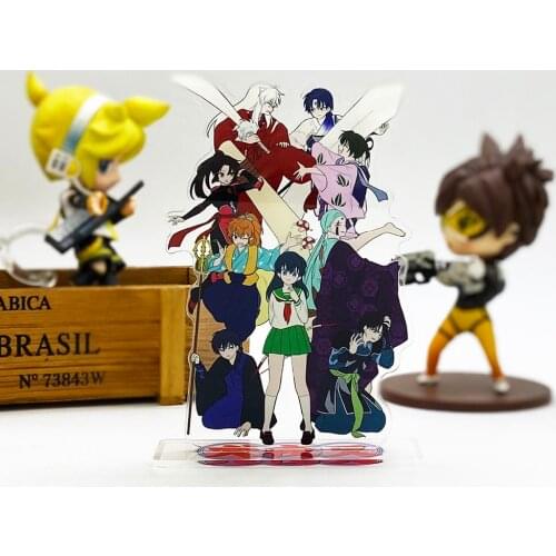 Inuyasha family Kagome Miroku Sango acrylic stand figure model double-side plate holder cake topper anime cool