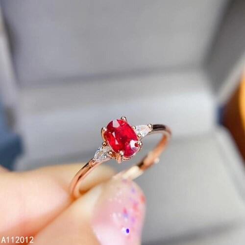 KJJEAXCMY fine jewelry natural Ruby 925 sterling silver popular girl new adjustable gemstone ring support test with box