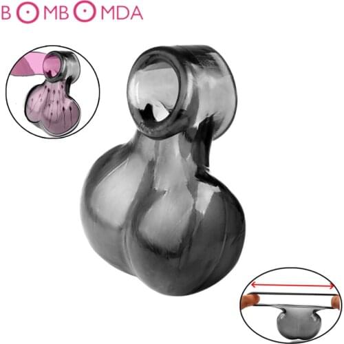 Penis Ring Scrotum Cock Ring Sex Toys for Adults Men Scrotum Cage Ball Stretcher Soft Ejaculation Delay Erection Male Cockring