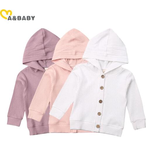 Ma&Baby 0-24M Spring Autumn Newborn Baby Girls Clothing Knitted Long Sleeve Coat Jacket Outwear Solid Ribbed Tops Girls Clothes