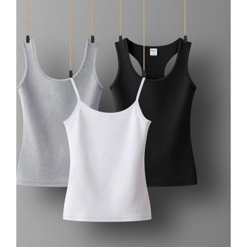 Womens Cotton Camis Solid color Female Slim Sleeveless Casual Vest Solid Color Crop Lower Cut Top For Ladies Fitness Vest Summer