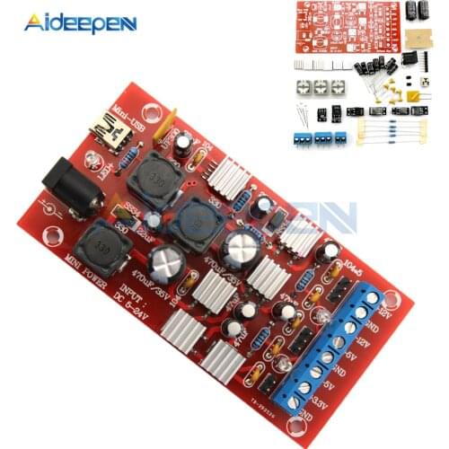DIY Mini USB Boost Single Turn Dual Module Linear Regulator Multiple Output Power DIY Kit 5-24V to Positive and Negative 12V 5V
