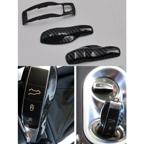 Fashion ABS Carbon Fiber Car Remote Key Case Cover For Porsche Cayenne Panamera Boxster Carrera Macan 918 3-Button Smart Key