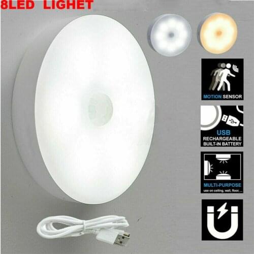 Smart Sensor Night Light 8LED USB Charging Infrared Sensor Lamp Bedside Bedroom Home Corridor Lighting Night Light