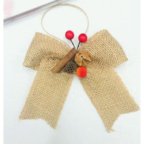Christmas Bows Treetopper For Xmas Tree Hanging Ornament Home Craft 13x15CM Bowknot
