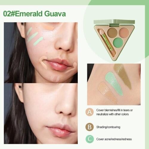 Concealer Palette Makeup Three-Color Full Coverage Color Correcting Cream For Women Girls B99