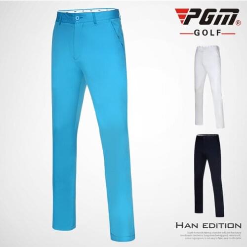 PGM Golf Apparel Summer Mens Thin Soft Stretch Waterproof Straight Golf Pants High Elastic Slim Breathable Golf Tennis Trousers