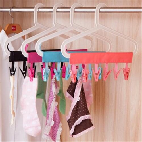 Portable Shirts Clothes Hangers Socks Underware Towel Hooks Home Bathroom Hotel Closet Organizer Racks Travel Hangers Clothespin