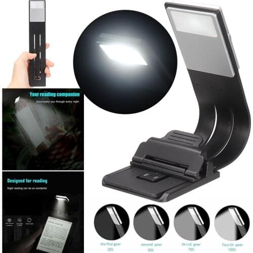 Portable Folding LED Reading Book Light For eBook Readers USB Rechargeable Lamp With Detachable Flexible Clip