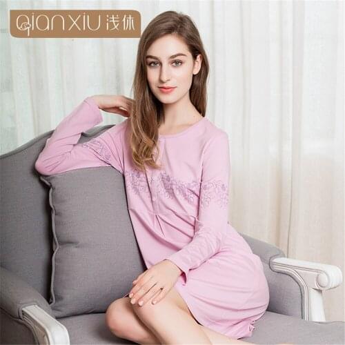 Женские длинные ночные сорочки Qianxiu China At AliExpress
