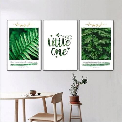 Heartbeat Quotes Green Plants Poster Canvas Print Painting Wall Art Living Room Home Decoration