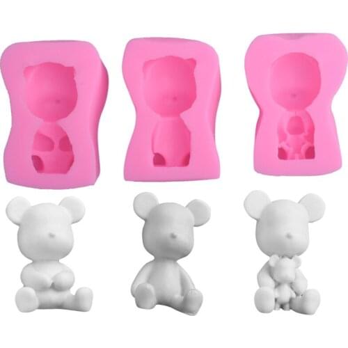 Cute Bear Confectionery Fondant Silicone Mold DIY Cake Baking Mold Chocolate Gumpaste Mould Baby Party Cupcake Decorating Tools