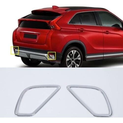 Car Styling 2PCS ABS Chromed Exterior Rear Tail Fog Light Lamp Cover Trim For Mitsubishi Eclipse Cross 2018 2019