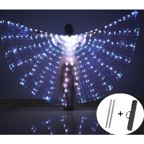 LED Dance Fairy Wings Colorful Butterfly Belly Dancing Costume Easter Christmas Halloween Oriental Belly Dance Wings Lights Lamp