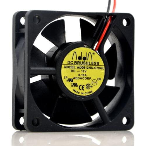 FOR ADDA AD0612HS-C70GL 6020 6CM 60*60*20mm 2 Wires Computer Cooling Fan DC 12V 0.16A